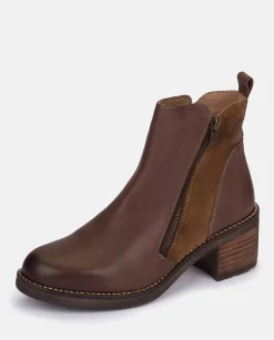 Ankle Boots|Yokono Heeled Ankle Boots MESINA-002 Brown