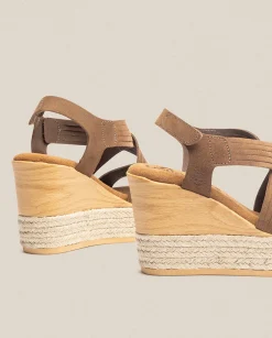 Wedge Sandals|Yokono Sandalia De Cuña Mey 003 Marron