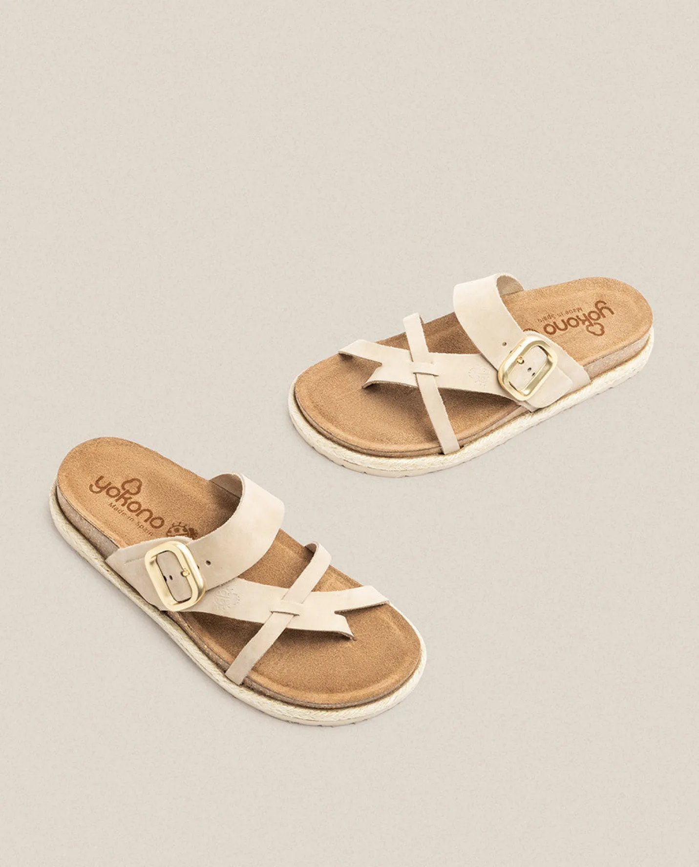 Flat Sandals|Yokono Sandalia Plana Arena 003 Beige