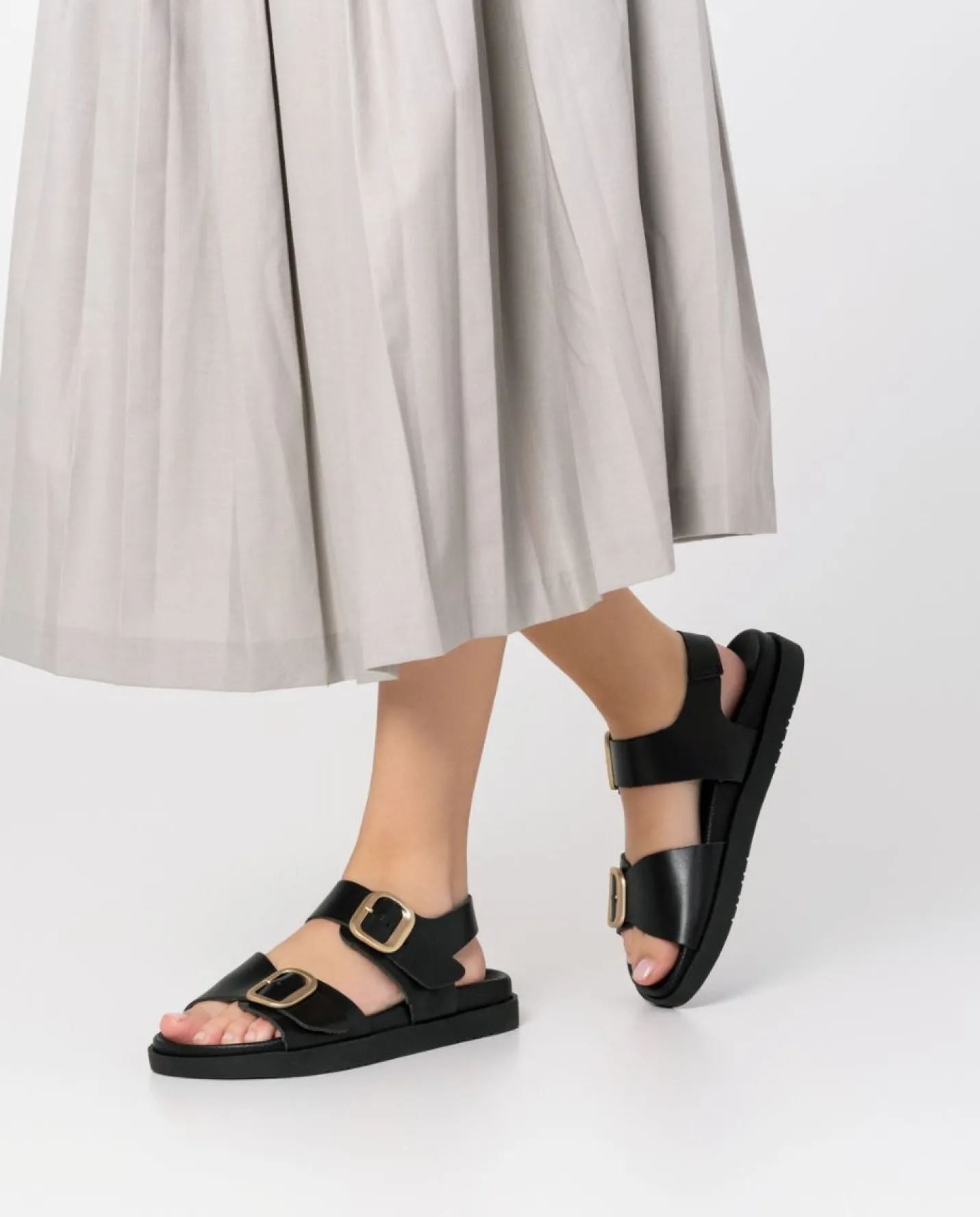 Flat Sandals|Yokono Sandalia Plana Morena 002 Negro