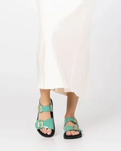 Flat Sandals|Yokono Sandalia Plana Morena 002 Verde