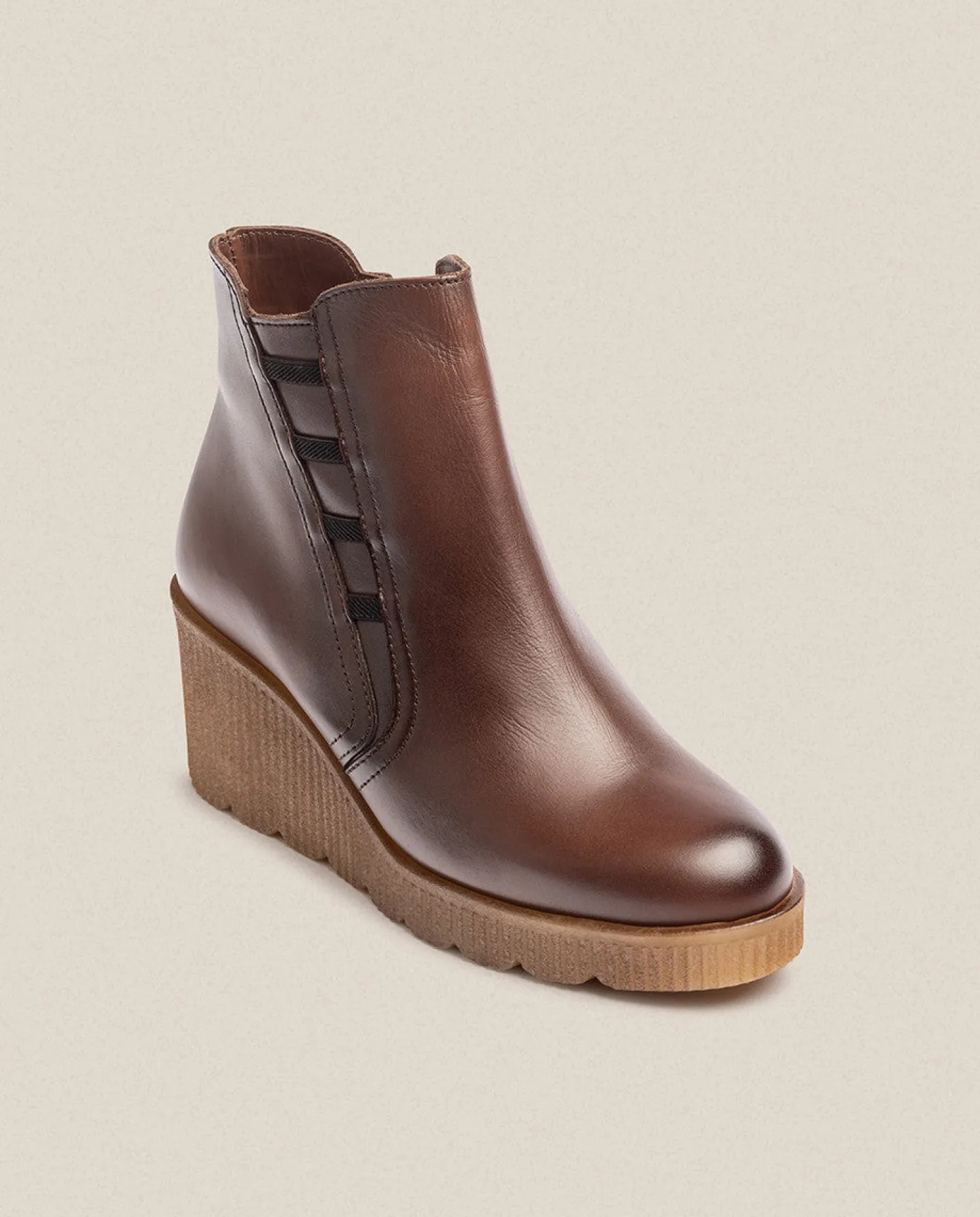Ankle Boots|Yokono Wedge Ankle Boot MADONA-006 Brown