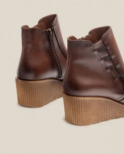 Ankle Boots|Yokono Wedge Ankle Boot MADONA-006 Brown