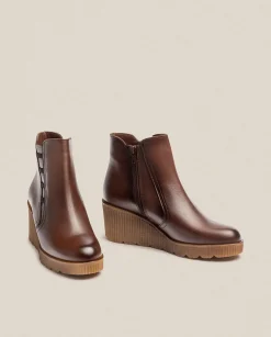 Ankle Boots|Yokono Wedge Ankle Boot MADONA-006 Brown