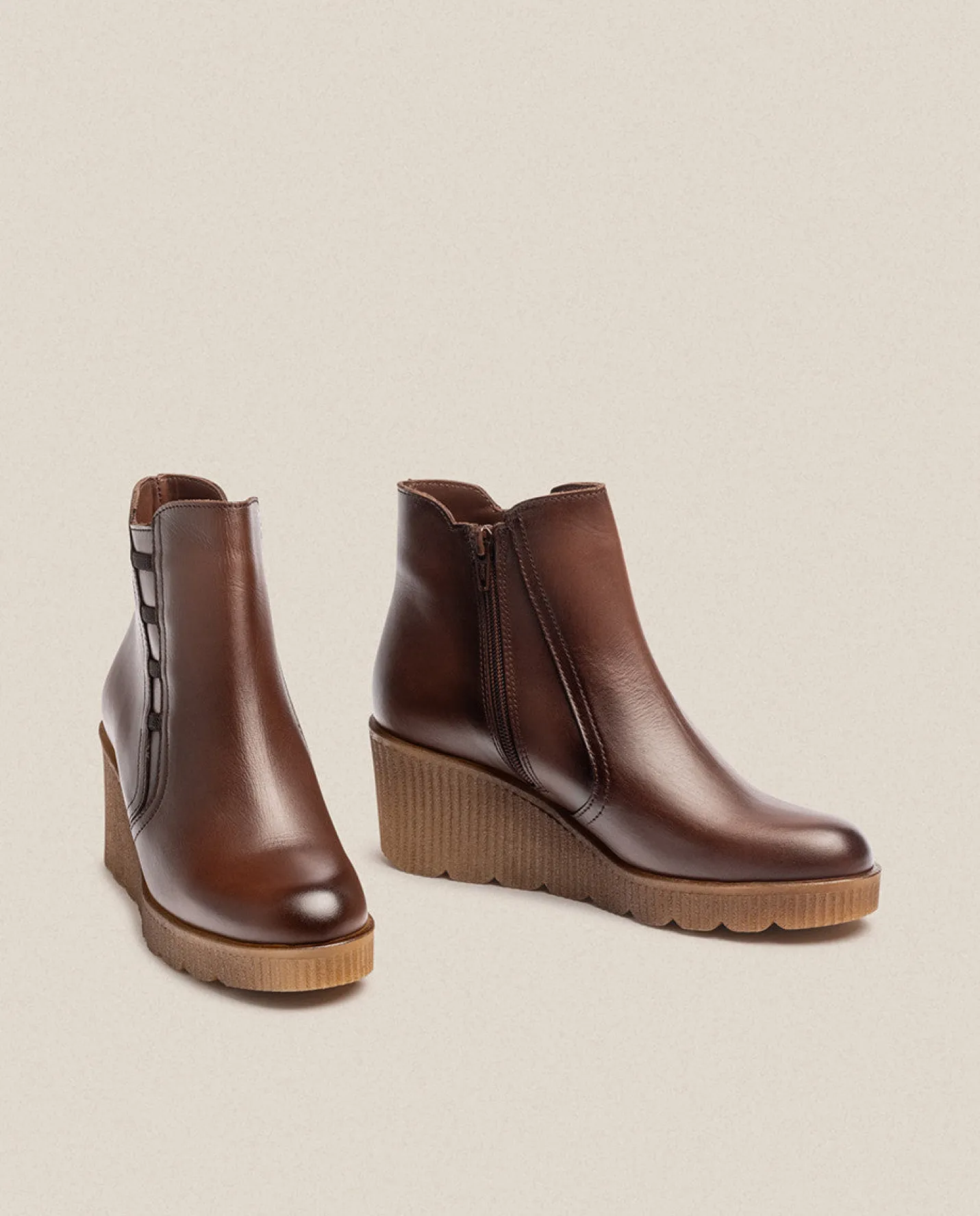 Ankle Boots|Yokono Wedge Ankle Boot MADONA-006 Brown