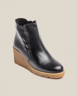 Ankle Boots|Yokono Wedge Ankle Boot MADONA-006 Black