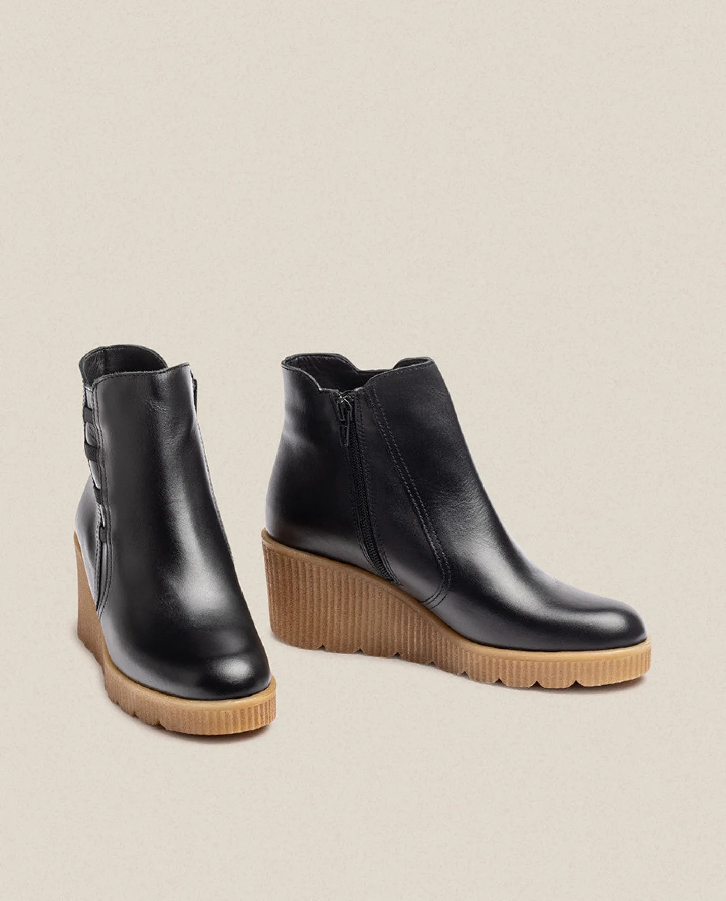 Ankle Boots|Yokono Wedge Ankle Boot MADONA-006 Black