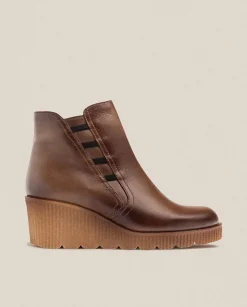 Ankle Boots|Yokono Wedge Ankle Boot MADONA-006 Brown