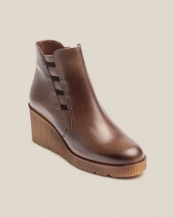 Ankle Boots|Yokono Wedge Ankle Boot MADONA-006 Brown