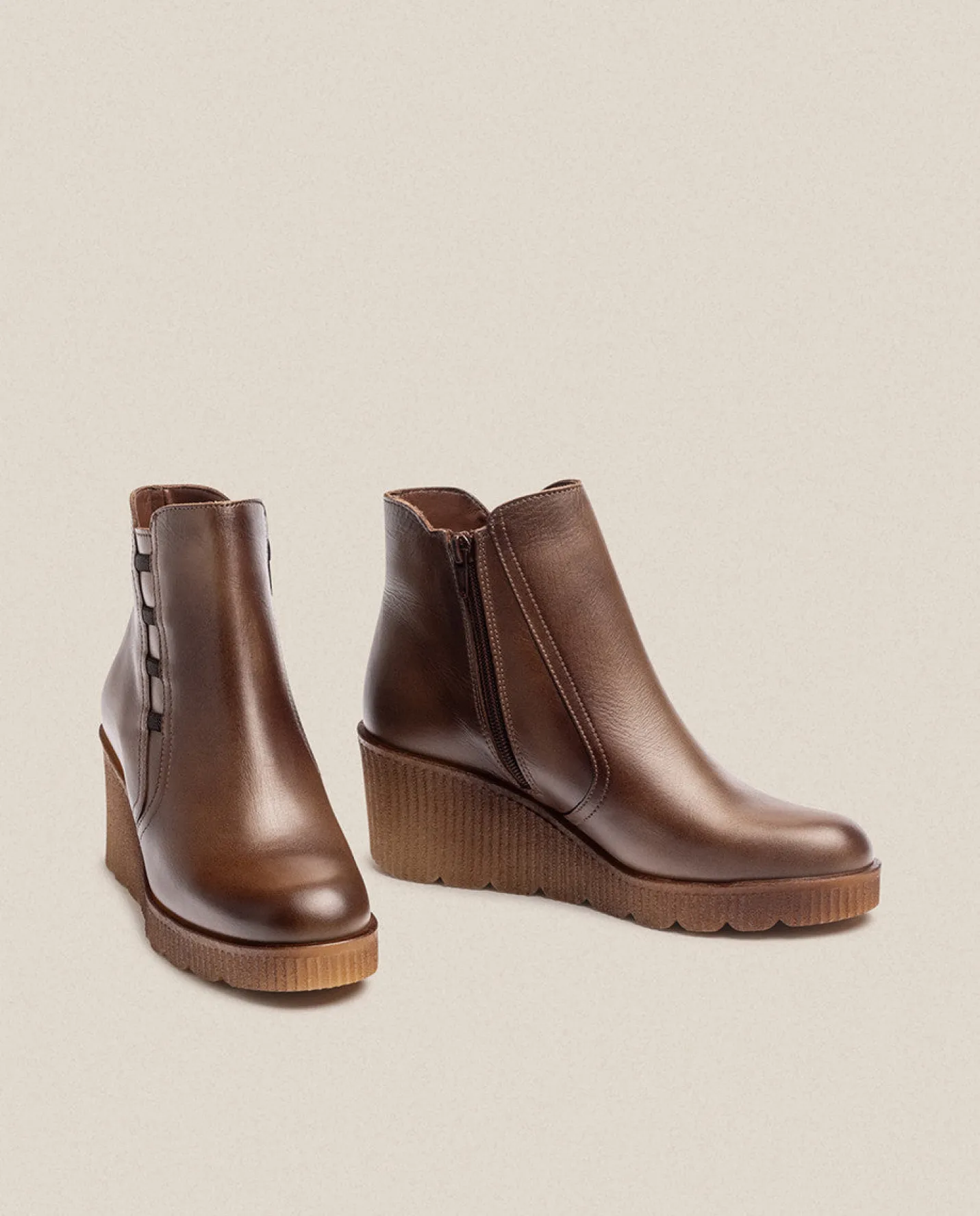 Ankle Boots|Yokono Wedge Ankle Boot MADONA-006 Brown