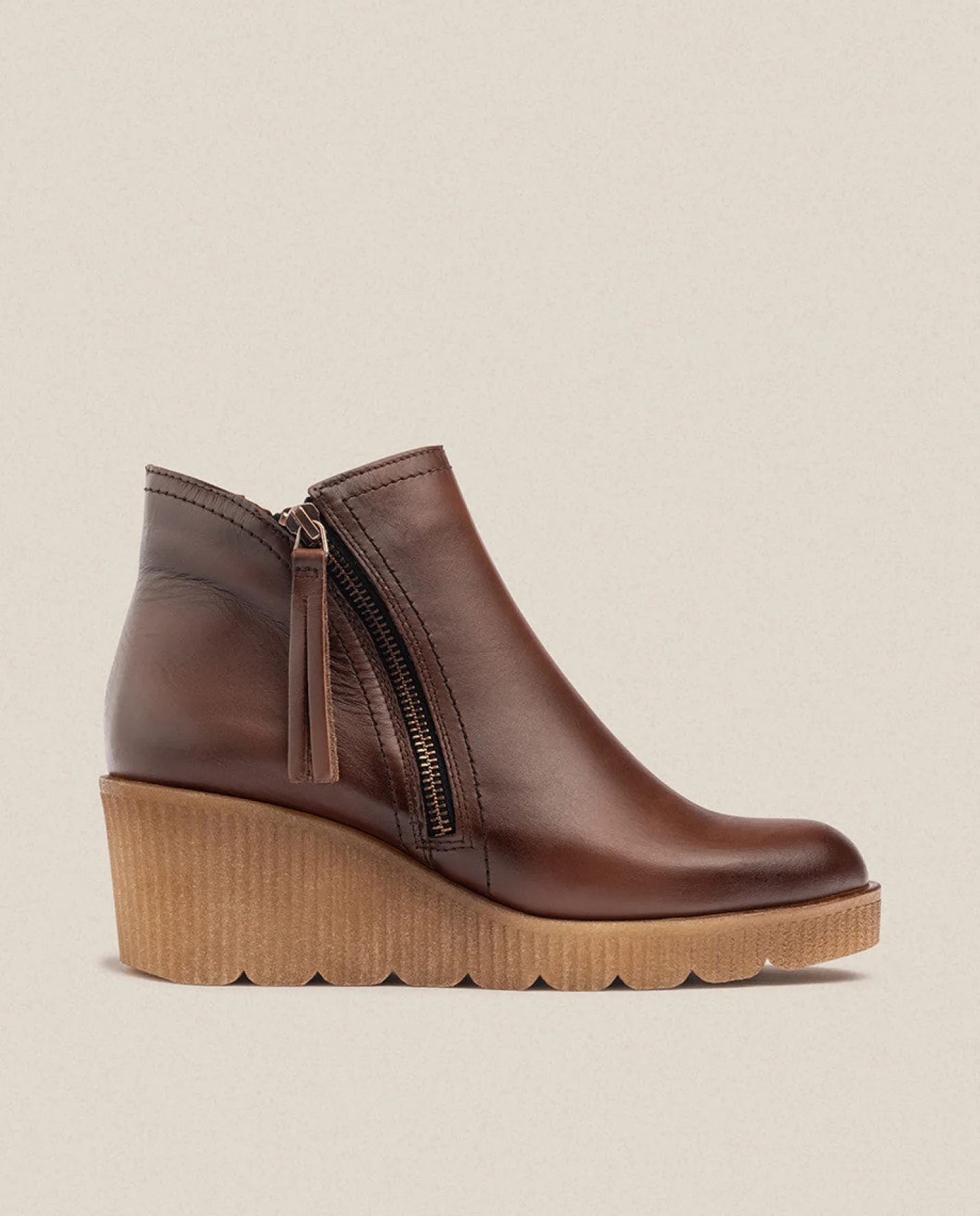 Ankle Boots|Yokono Wedge Ankle Boot MADONA-007 Brown