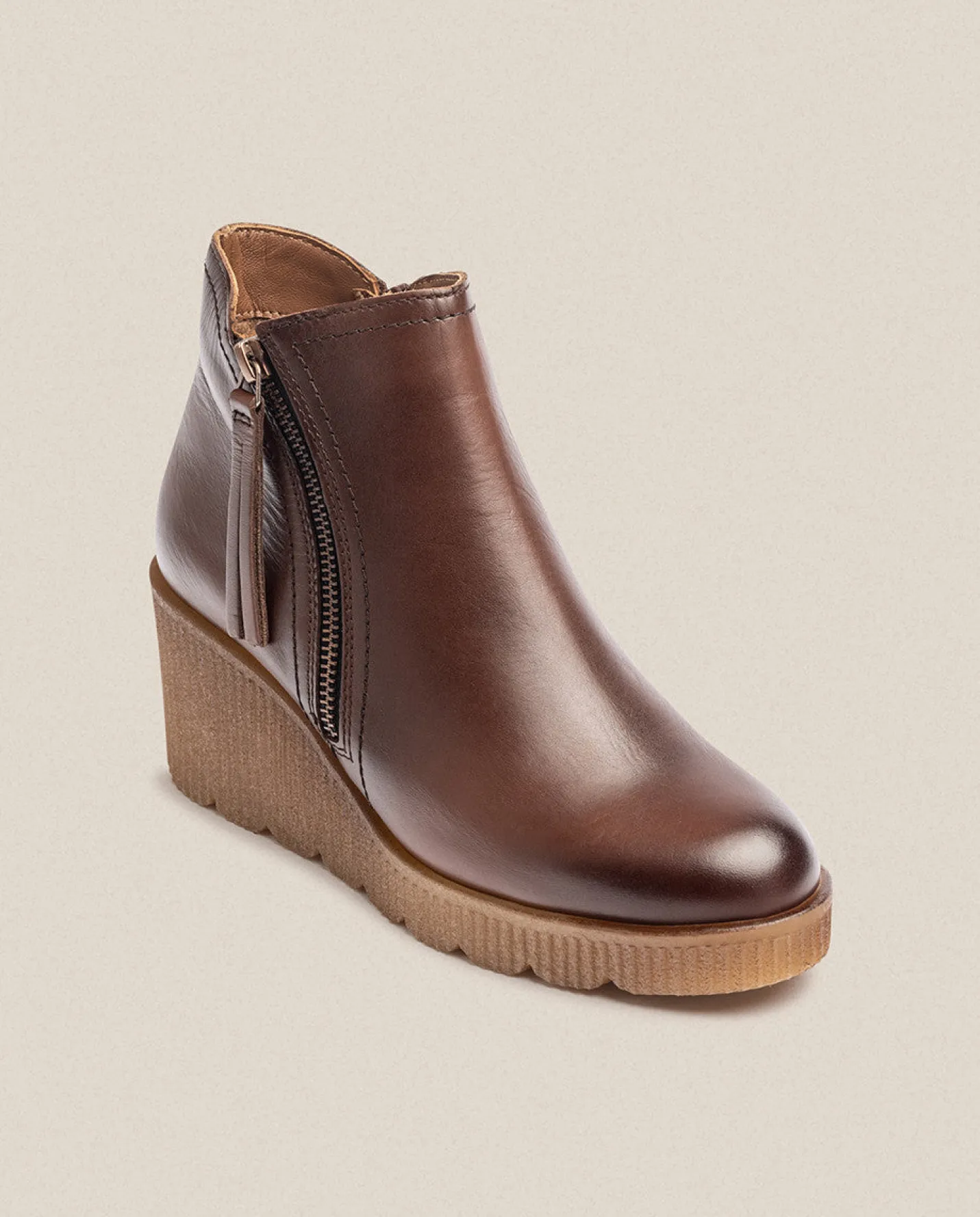 Ankle Boots|Yokono Wedge Ankle Boot MADONA-007 Brown