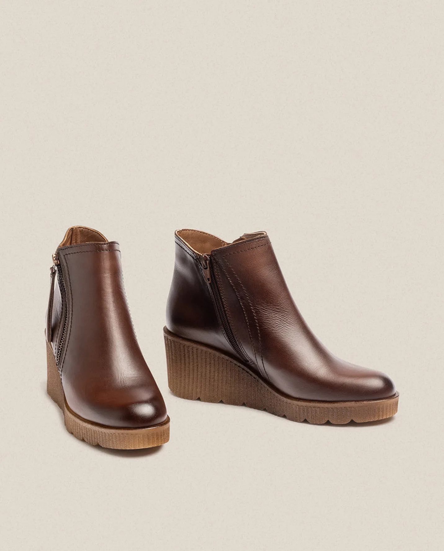 Ankle Boots|Yokono Wedge Ankle Boot MADONA-007 Brown