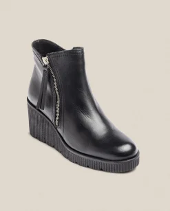 Ankle Boots|Yokono Wedge Ankle Boot MADONA-007 Black