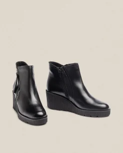 Ankle Boots|Yokono Wedge Ankle Boot MADONA-007 Black