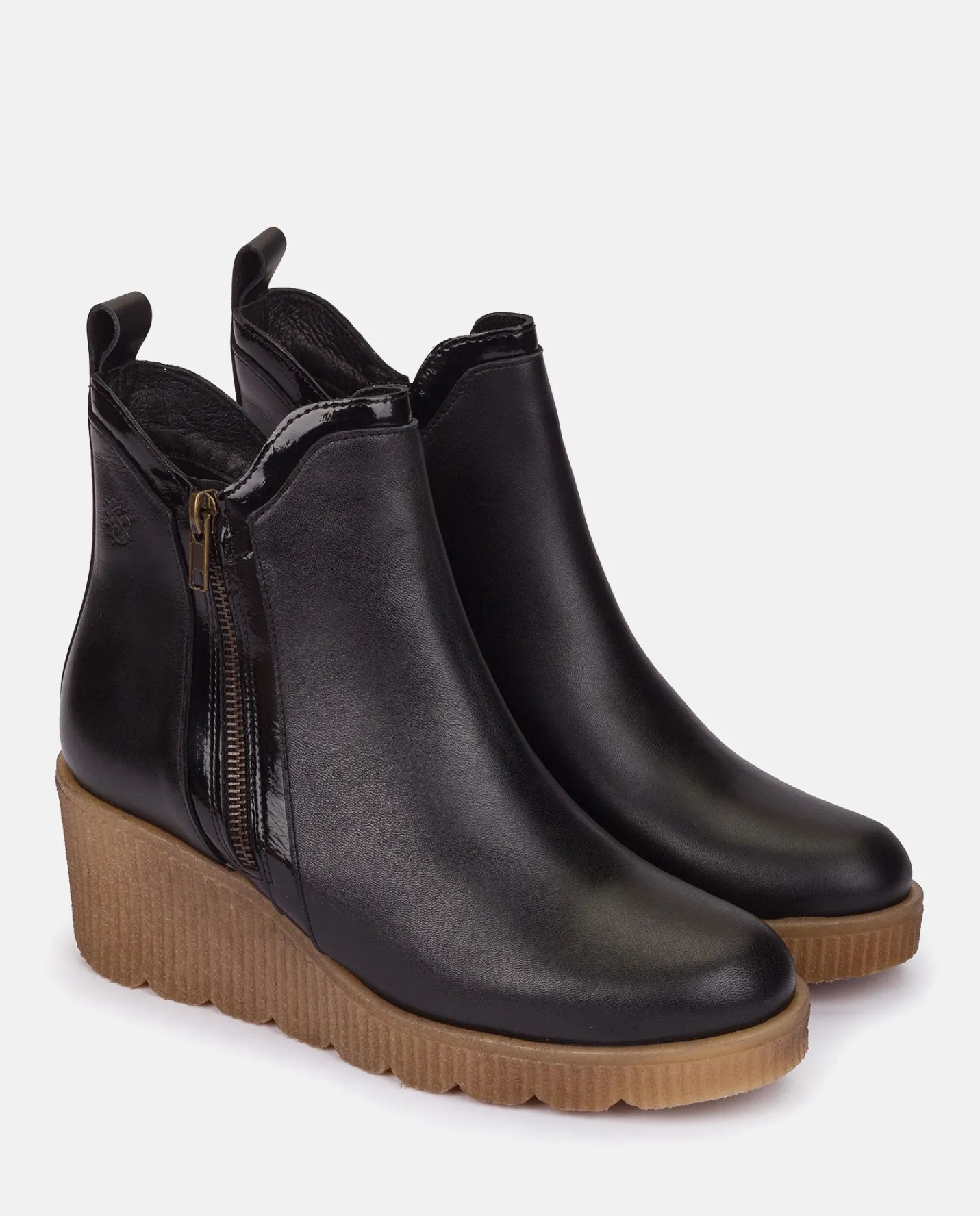 Ankle Boots|Yokono Wedge Booty MADONA-002 Black