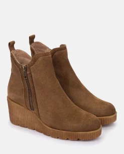 Ankle Boots|Yokono Wedge Booty MADONA-002 Brown