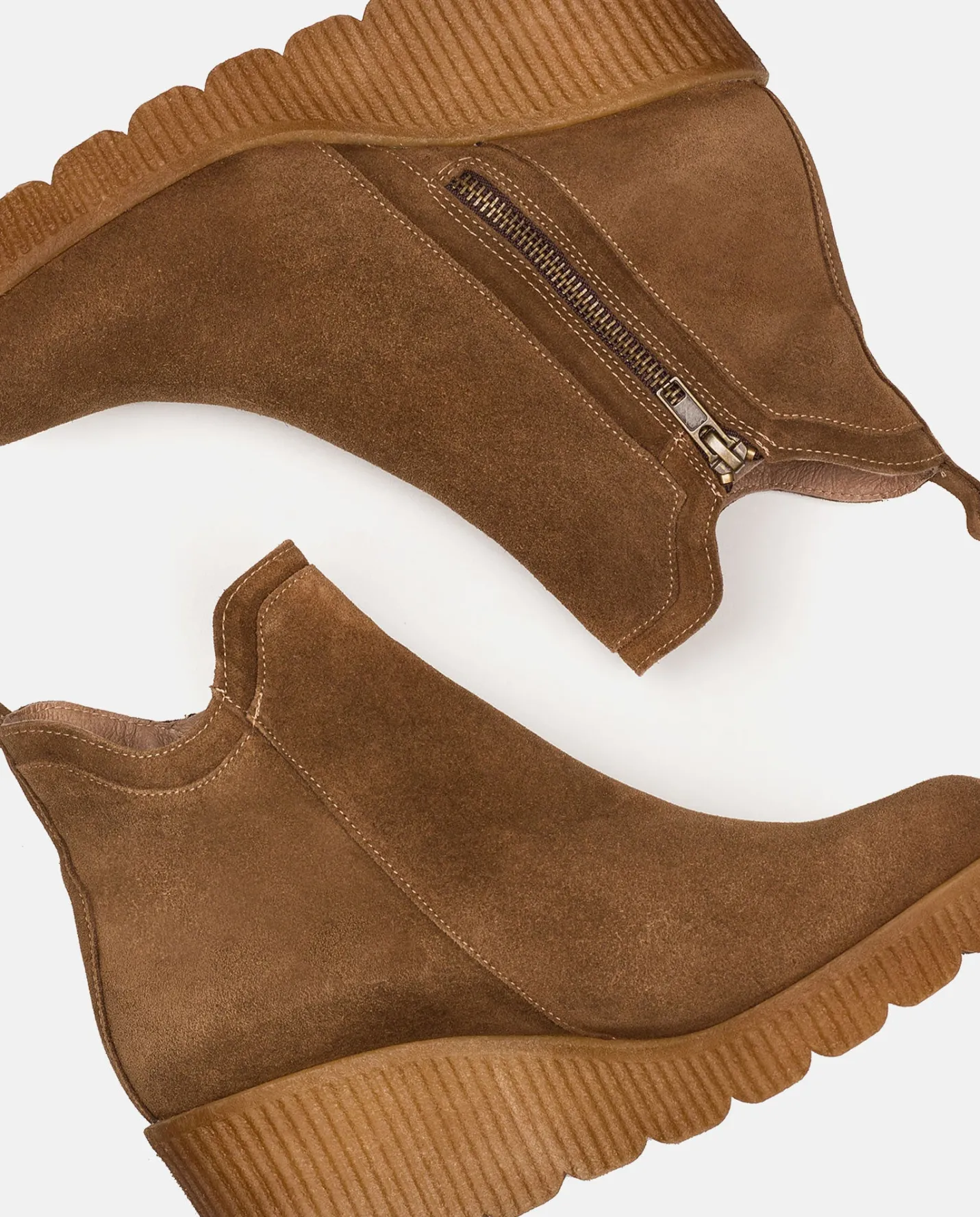 Ankle Boots|Yokono Wedge Booty MADONA-002 Brown