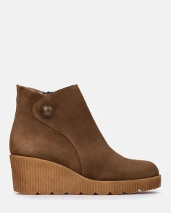 Ankle Boots|Yokono Wedge Booty MADONA-003 Brown
