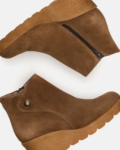 Ankle Boots|Yokono Wedge Booty MADONA-003 Brown