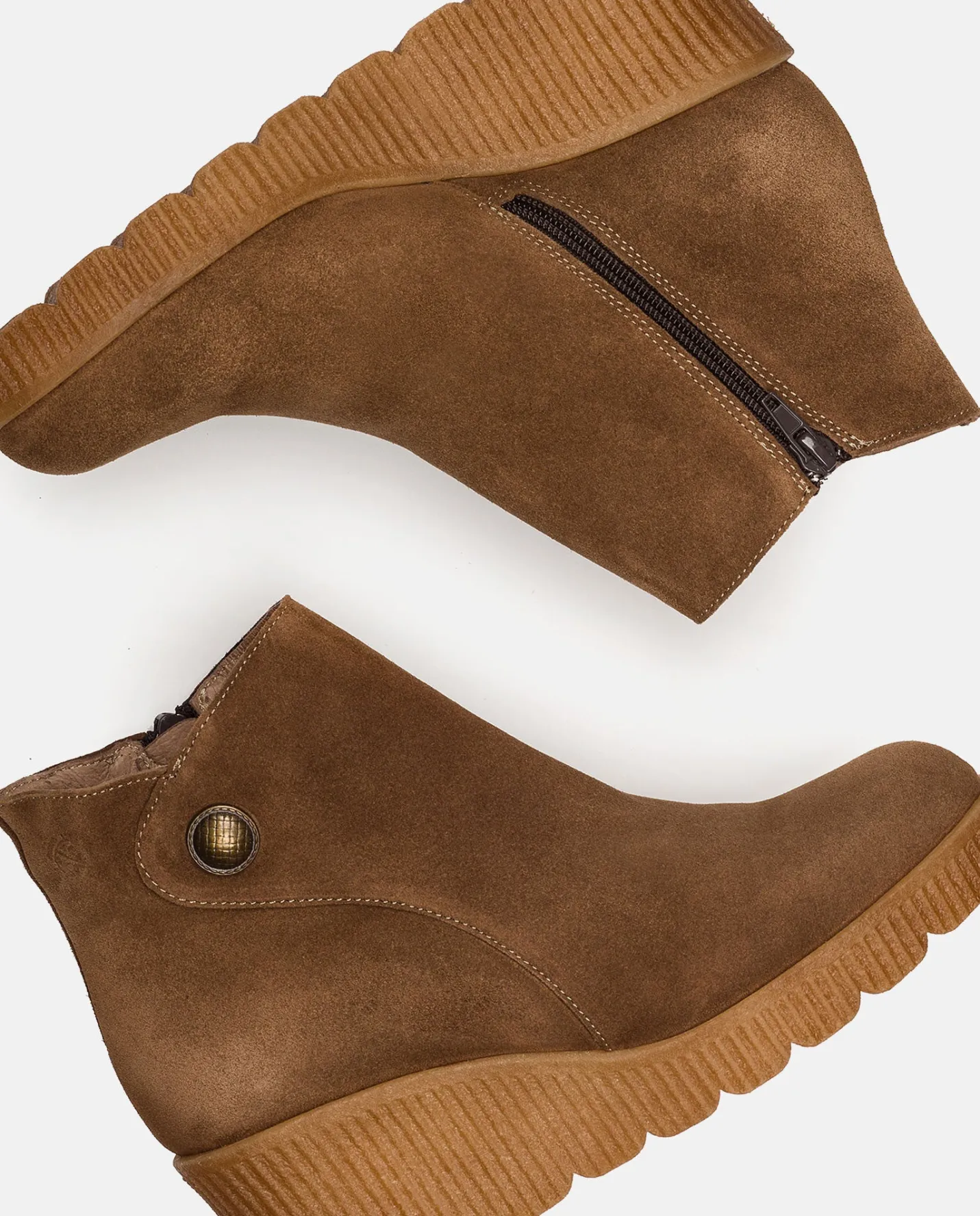 Ankle Boots|Yokono Wedge Booty MADONA-003 Brown