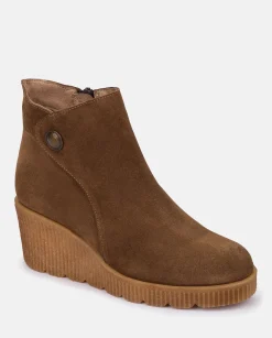 Ankle Boots|Yokono Wedge Booty MADONA-003 Brown