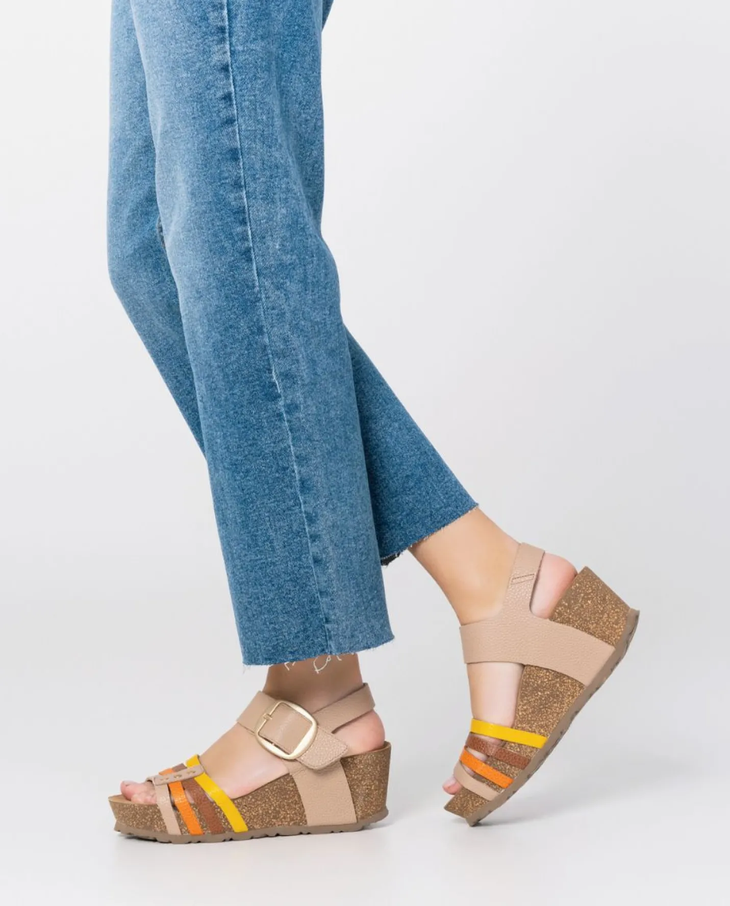 Wedge Sandals|Yokono Wedge Sandal BARI 304 Beige