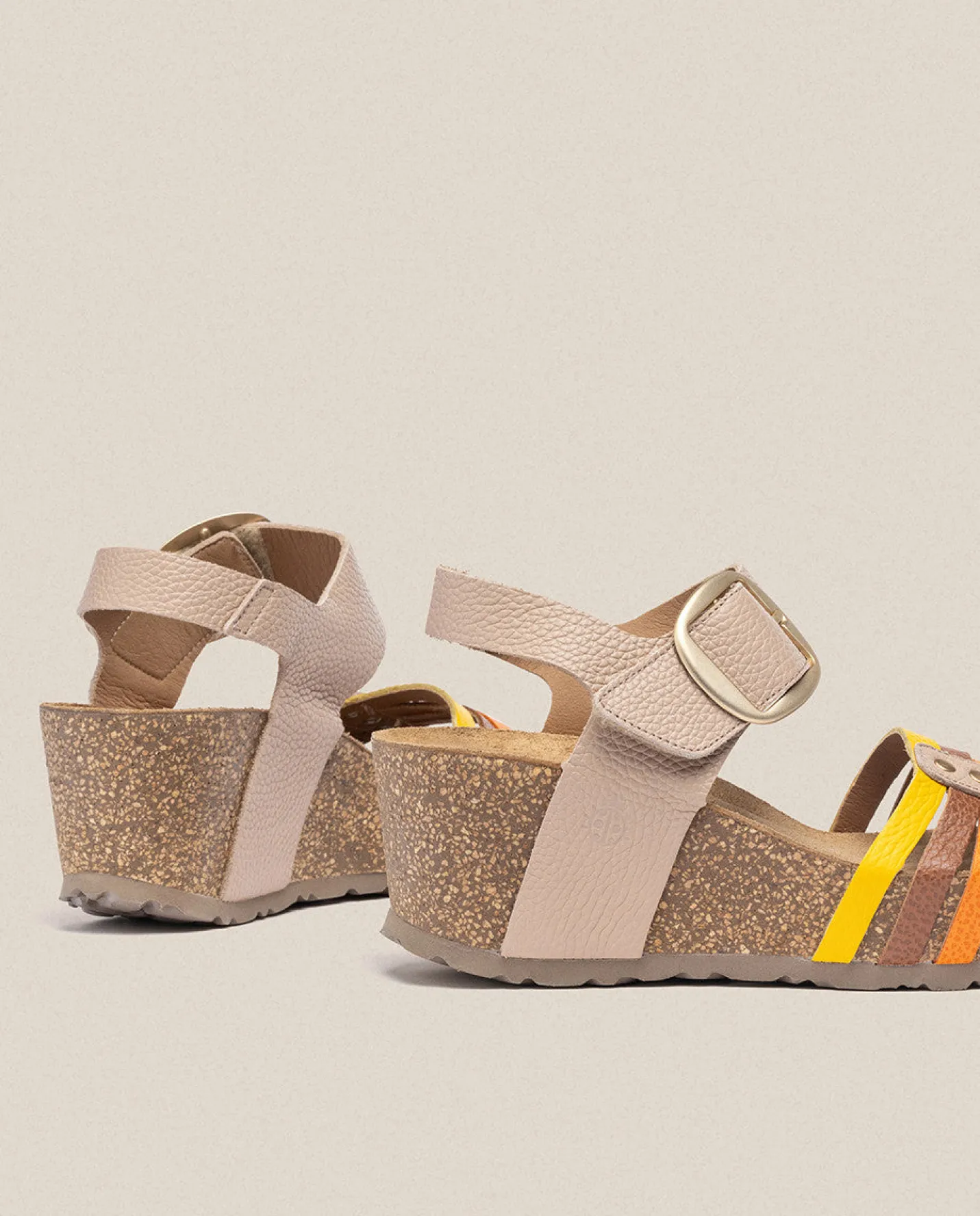 Wedge Sandals|Yokono Wedge Sandal BARI 304 Beige