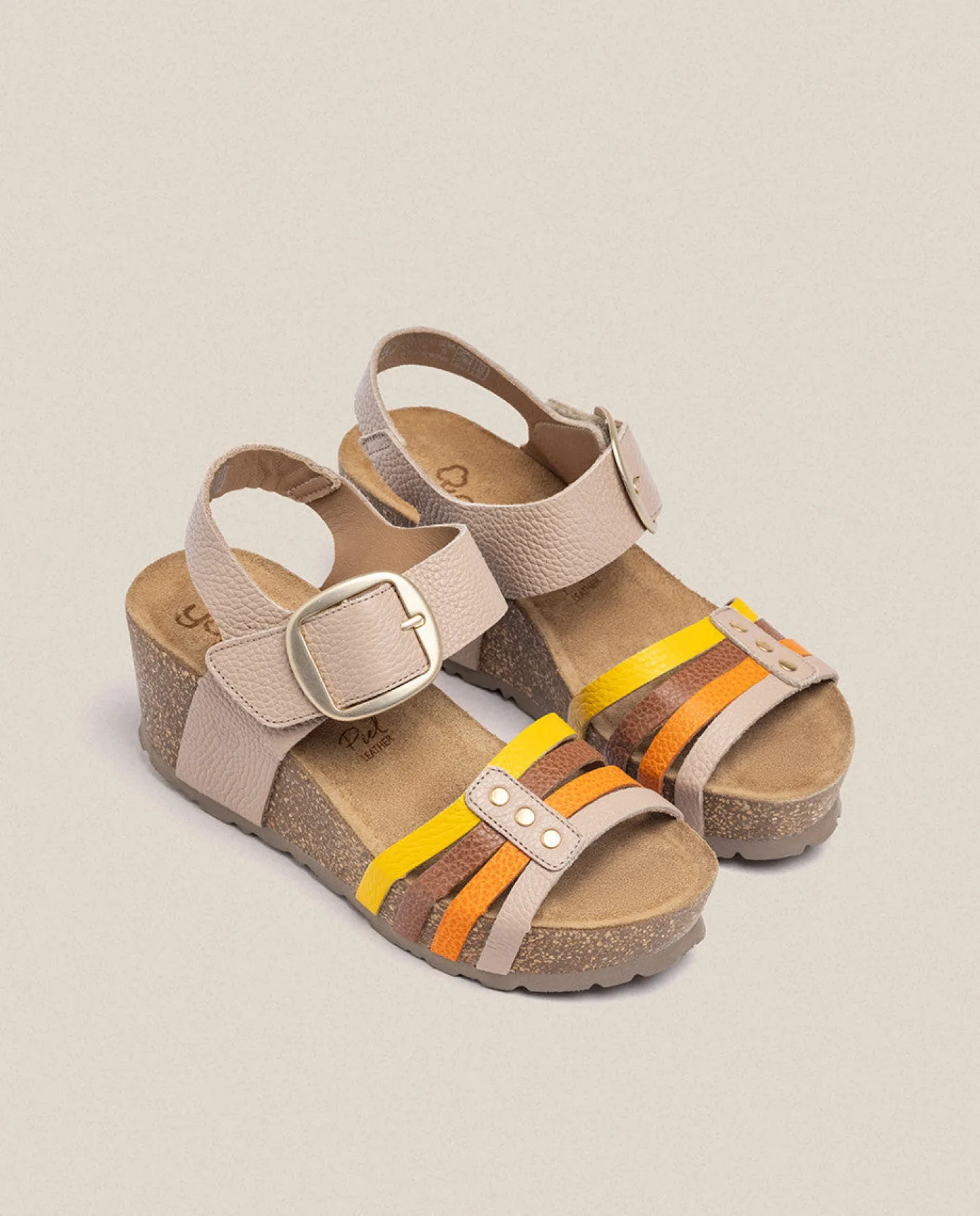Wedge Sandals|Yokono Wedge Sandal BARI 304 Beige