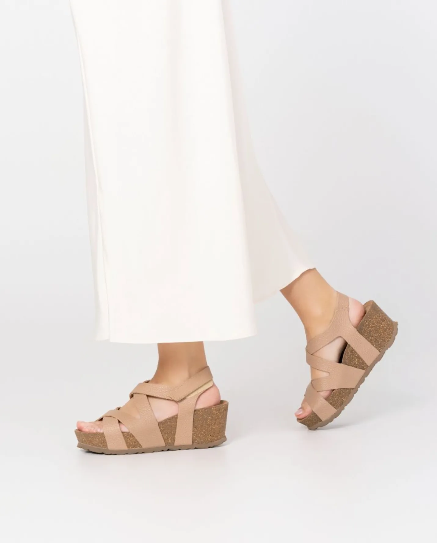 Wedge Sandals|Yokono Wedge Sandal BARI-303 Beige