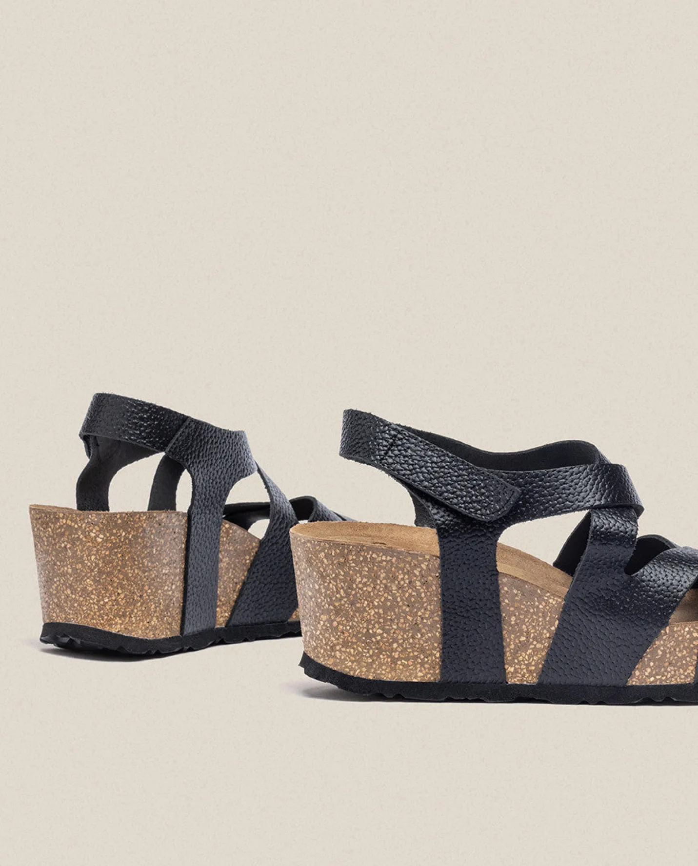 Wedge Sandals|Yokono Wedge Sandal BARI-303 Black