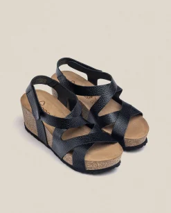 Wedge Sandals|Yokono Wedge Sandal BARI-303 Black