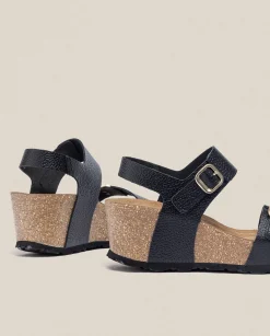 Wedge Sandals|Yokono Wedge Sandal BARI-301 Black