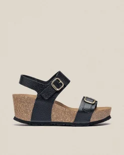 Wedge Sandals|Yokono Wedge Sandal BARI-301 Black