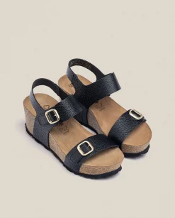 Wedge Sandals|Yokono Wedge Sandal BARI-301 Black