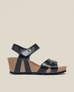 Wedge Sandals|Yokono Wedge Sandal CADIZ-303 Black