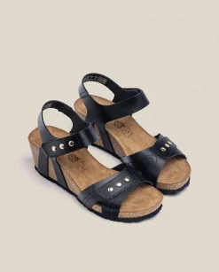Wedge Sandals|Yokono Wedge Sandal CADIZ-303 Black