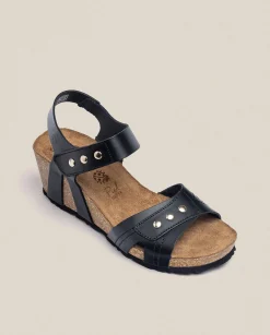 Wedge Sandals|Yokono Wedge Sandal CADIZ-303 Black