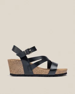 Wedge Sandals|Yokono Wedge Sandal CADIZ-302 Black