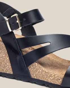 Wedge Sandals|Yokono Wedge Sandal CADIZ-302 Black