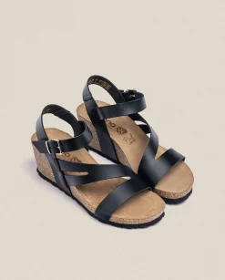 Wedge Sandals|Yokono Wedge Sandal CADIZ-302 Black