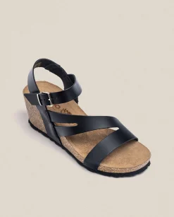 Wedge Sandals|Yokono Wedge Sandal CADIZ-302 Black