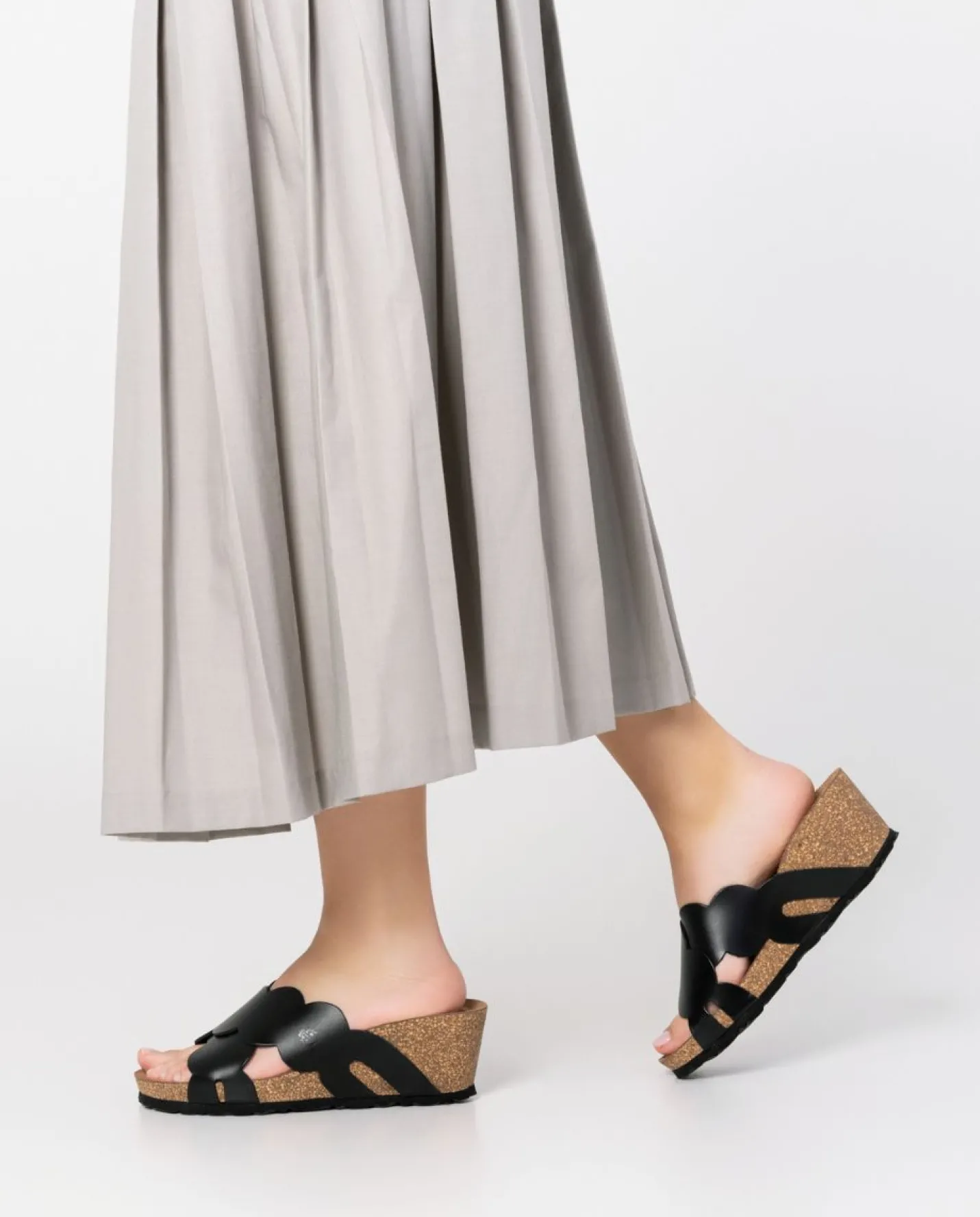 Wedge Sandals|Yokono Wedge Sandal CADIZ-300 Black