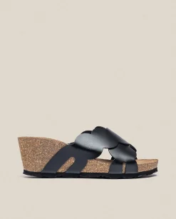 Wedge Sandals|Yokono Wedge Sandal CADIZ-300 Black