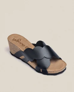 Wedge Sandals|Yokono Wedge Sandal CADIZ-300 Black