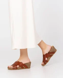 Wedge Sandals|Yokono Wedge Sandal CADIZ-300 Brown