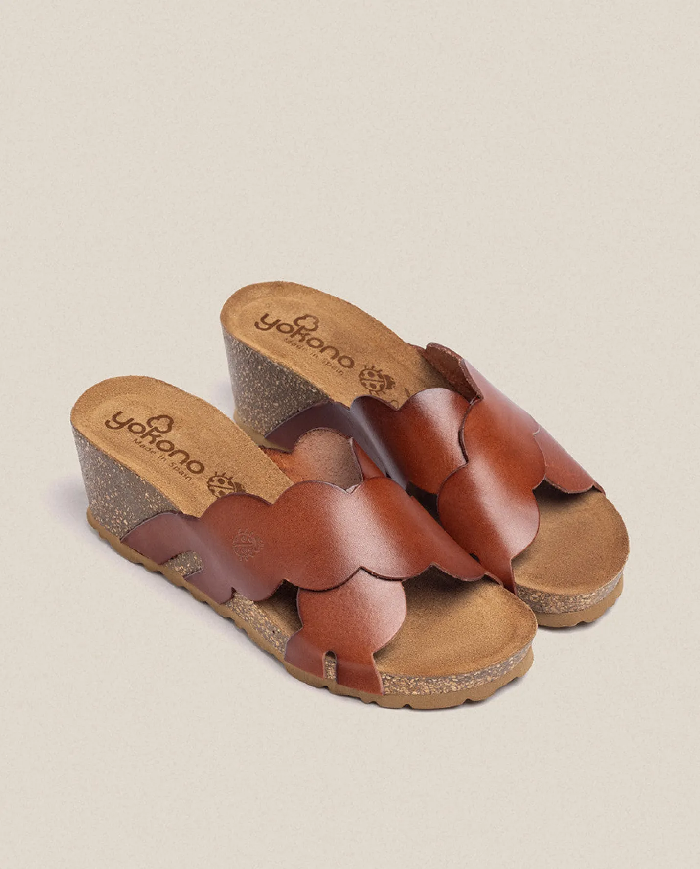 Wedge Sandals|Yokono Wedge Sandal CADIZ-300 Brown