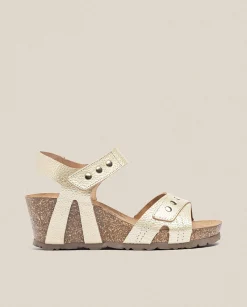Wedge Sandals|Yokono Wedge Sandal CADIZ-303 Gold
