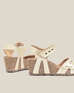 Wedge Sandals|Yokono Wedge Sandal CADIZ-303 Gold