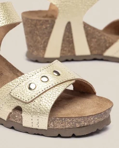 Wedge Sandals|Yokono Wedge Sandal CADIZ-303 Gold